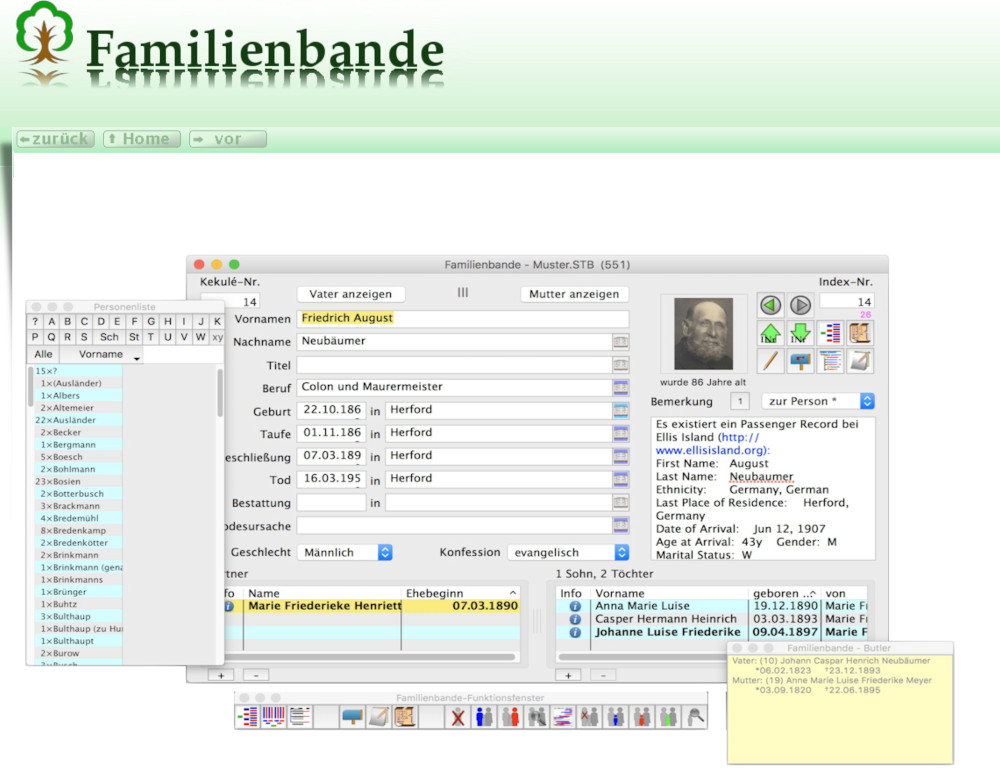 Ahnenforschung Software - Familienbande