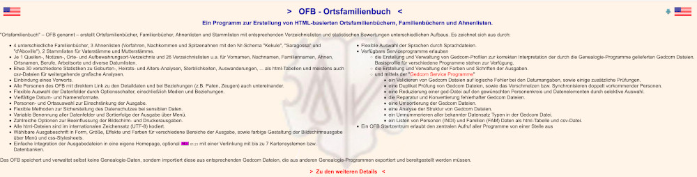 Ahnenforschung Software - Ortsfamilienbuch