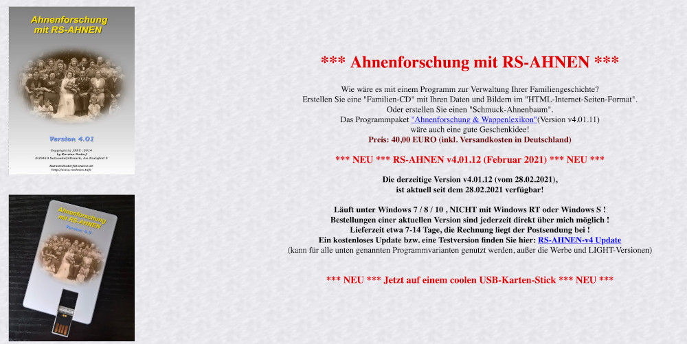 Ahnenforschung Software - RS-Ahnen